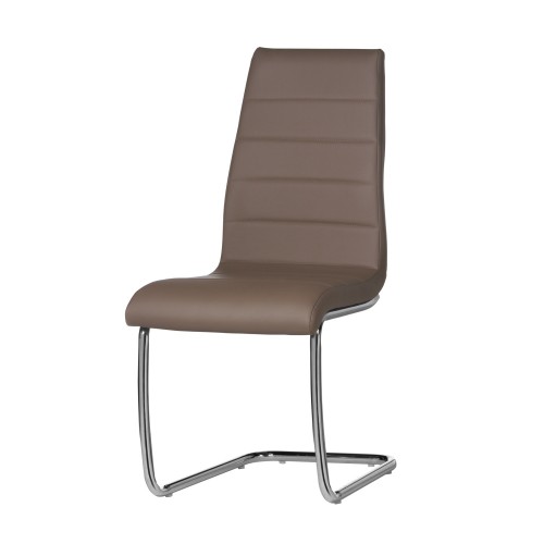 SILLA TAPIZADA PATÍN CAPUCCINO - Chaises métalliques 