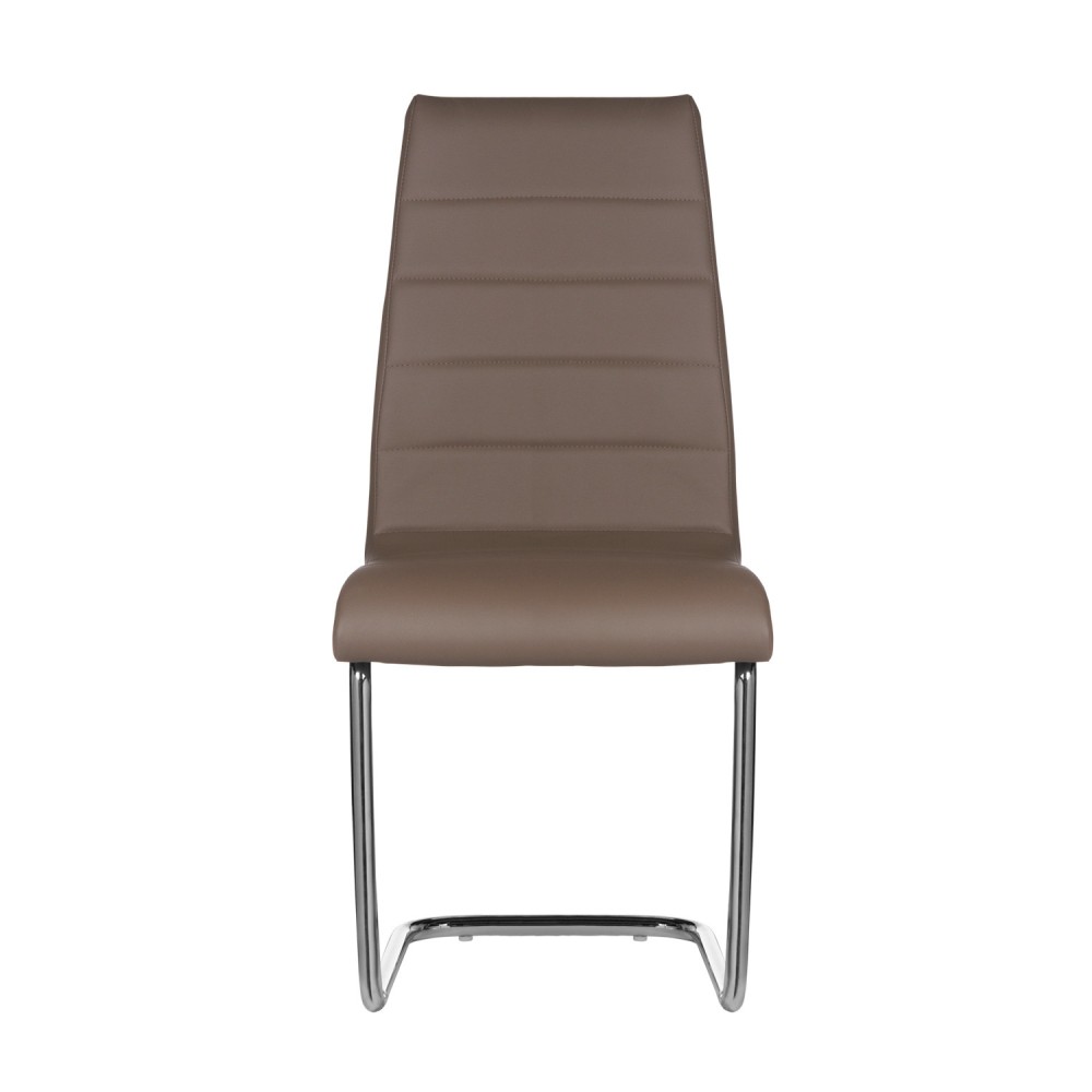 SILLA TAPIZADA PATÍN CAPUCCINO - Chaises métalliques 