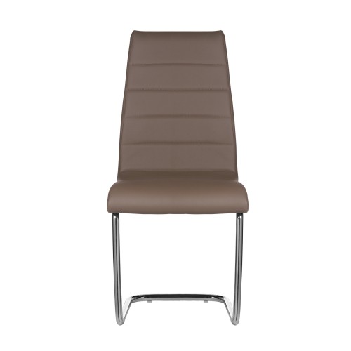 SILLA TAPIZADA PATÍN CAPUCCINO - Chaises métalliques 