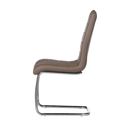 SILLA TAPIZADA PATÍN CAPUCCINO - Chaises métalliques 