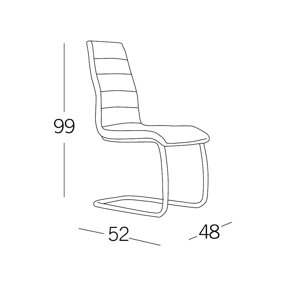 SILLA TAPIZADA PATÍN CAPUCCINO - Chaises métalliques 