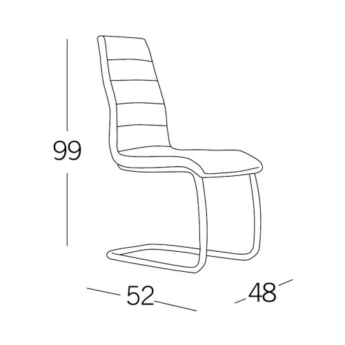SILLA TAPIZADA PATÍN CAPUCCINO - Chaises métalliques 