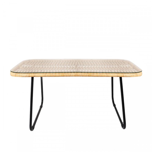 MESA DE CENTRO RAFFLES EN RATAN DE 92 CM