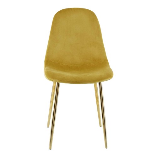 CHAISE CUIR VELVET GOLD - Chaises tapissées 
