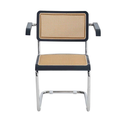 SILLA ZULMA BLACK CON REPOSABRAZOS - Chaises métalliques 