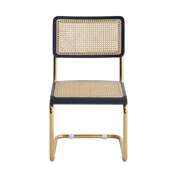 CHAISE ZULMA NATUREL GOLD  BLACK WOOD - Chaises en bois  2