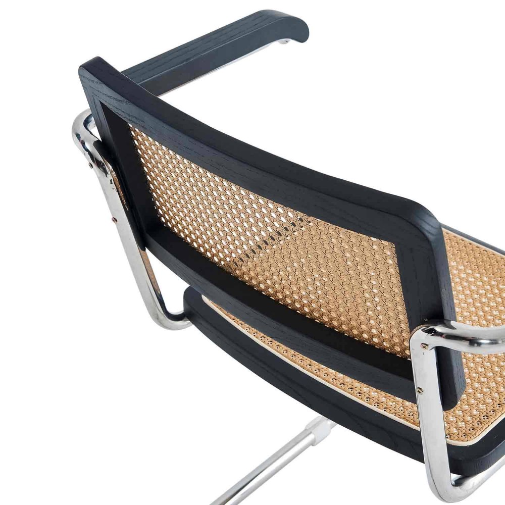 CHAISE ZULMA NATUREL BLACK AVEC ACCOUDOIR - Chaises en bois 
