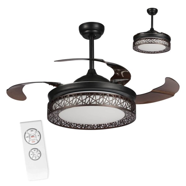 VENTILADOR DE TECHO LED FORREST MARRÓN - Ventilateur de plafond 