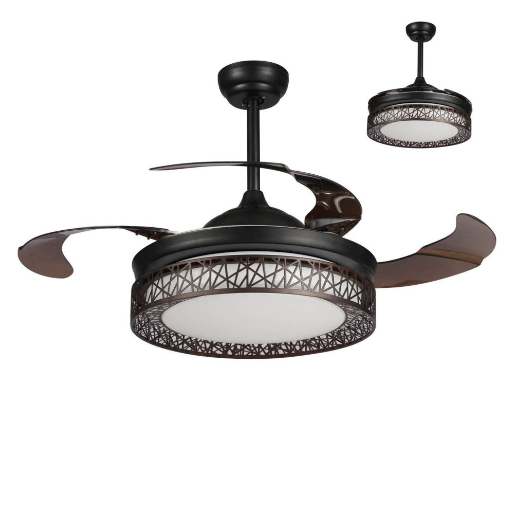 VENTILATEUR DE PLAFOND LED FORREST MARRON