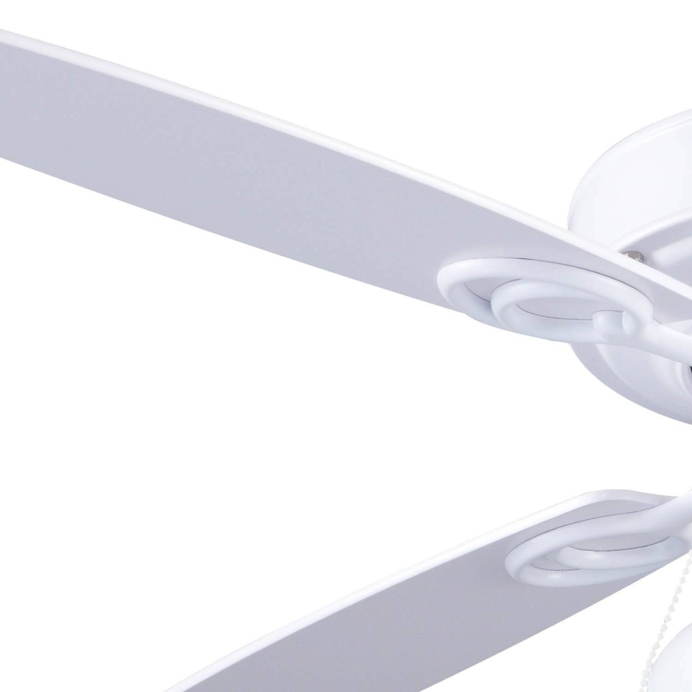 VENTILATEUR AVEC 4 PALES EN BOIS BLANC AVEC TÉLÉCOMMANDE - Ventilateur de plafond 