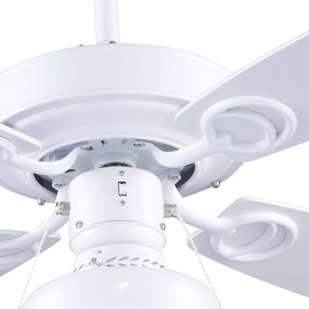 VENTILATEUR AVEC 4 PALES EN BOIS BLANC AVEC TÉLÉCOMMANDE - Ventilateur de plafond 