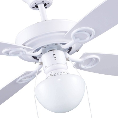 VENTILATEUR AVEC 4 PALES EN BOIS BLANC AVEC TÉLÉCOMMANDE - Ventilateur de plafond 