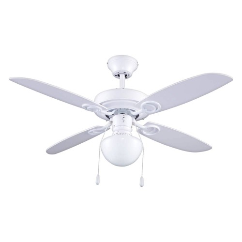 VENTILATEUR AVEC 4 PALES EN BOIS BLANC AVEC TÉLÉCOMMANDE - Ventilateur de plafond