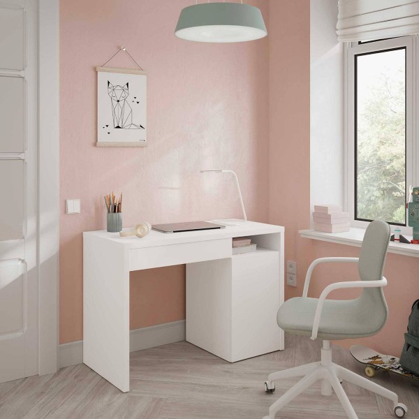 TABLE DE BUREAU RÉVERSIBLE AVEC COMPARTIMENT PLUS TIROIR ET PORTE