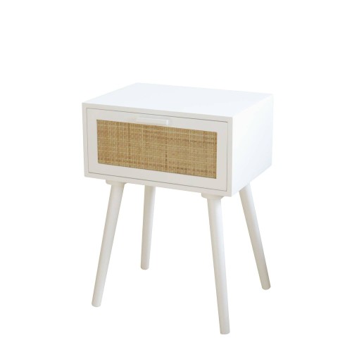 TABLE DE CHEVET 1 TIROIR TESVA BLANC - Tables de Chevet 