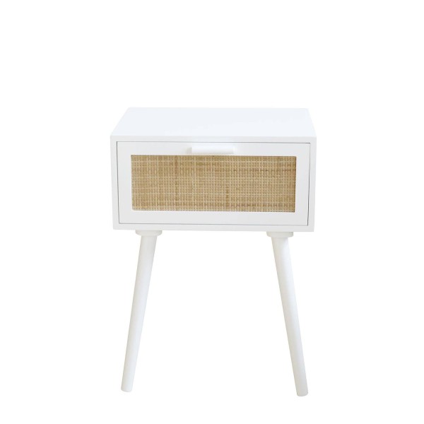 TABLE DE CHEVET 1 TIROIR TESVA BLANC 2