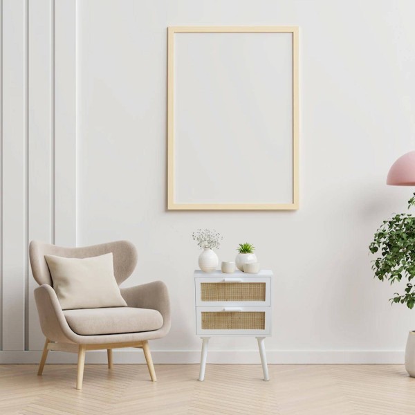 TABLE BASSE TESVA BLANCHE À 2 TIROIRS