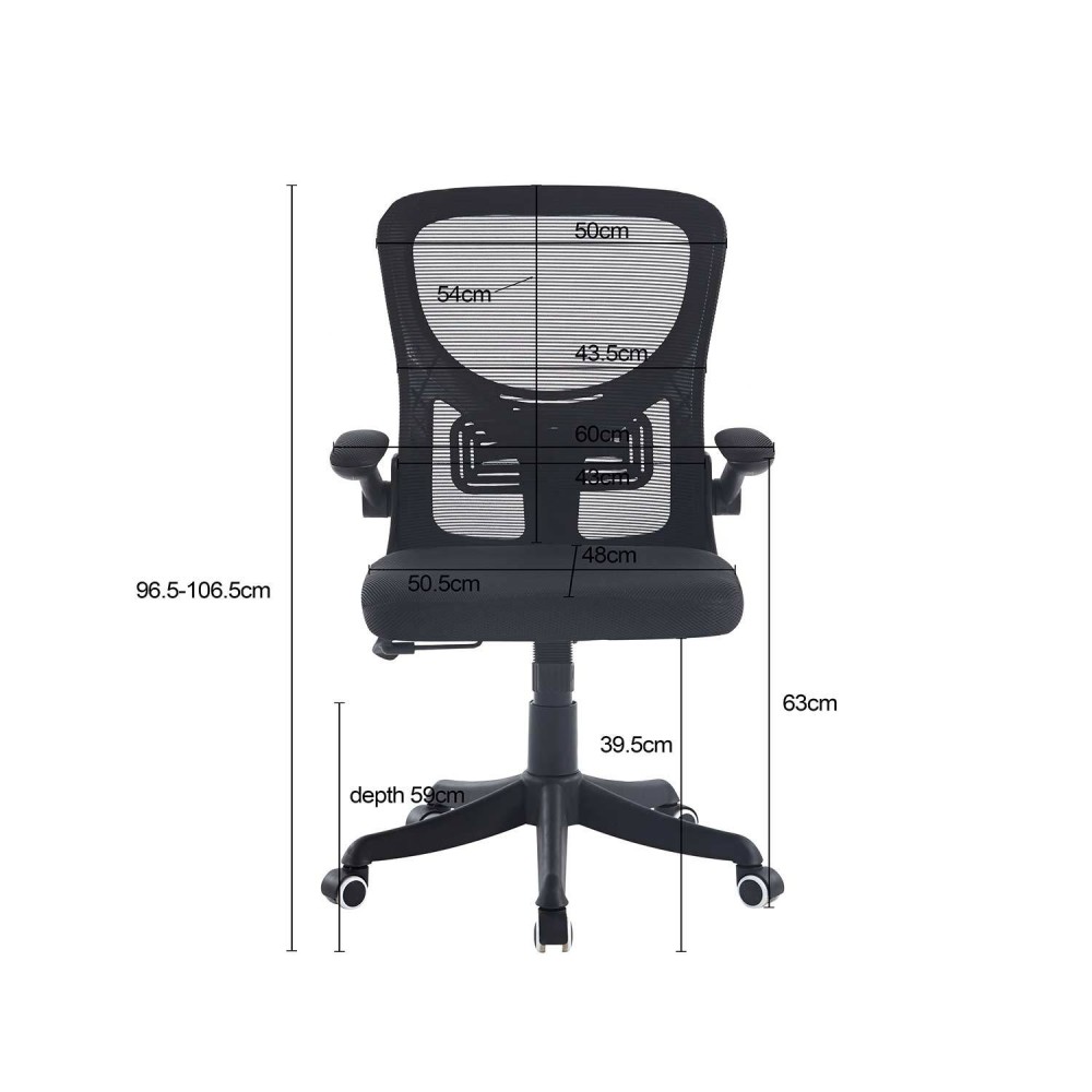 CHAISE DE BUREAU  À ROULETTES NOIRE STUDIO - Chaises de bureau et de gaming 