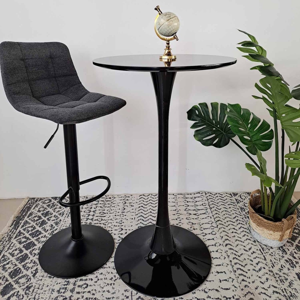 MESA ALTA IBIZA BLACK Ø60 CM - Tables de bar 