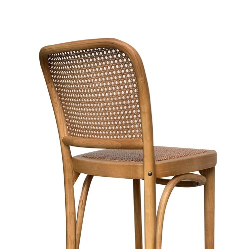 TABOURET EN BOIS ET ROTIN HOFFMAN