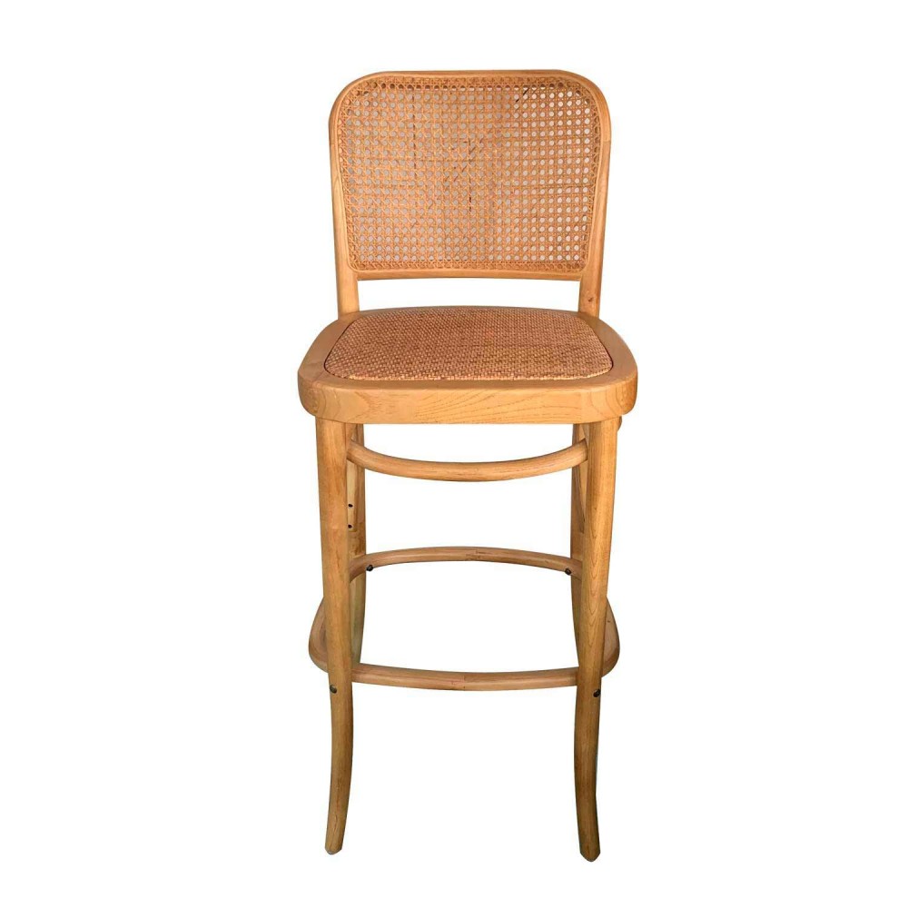 TABOURET EN BOIS ET ROTIN HOFFMAN