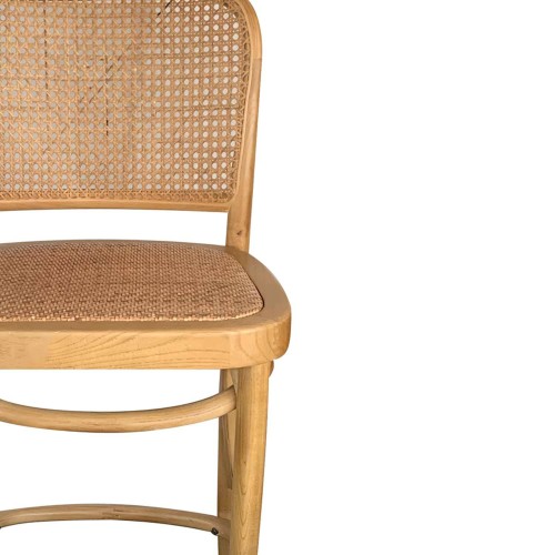 TABOURET EN BOIS ET ROTIN HOFFMAN