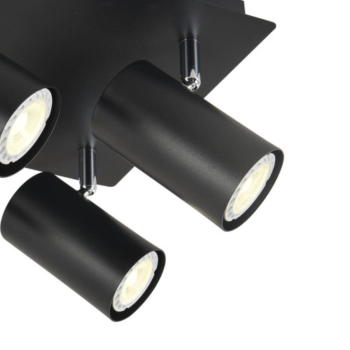 PLAFONNIER 4 LUMIÈRES NOIR MADDOX - Suspension 