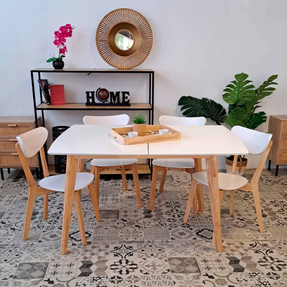 ENSEMBLE DE TABLE EXTENSIBLE TWEEN ET 4 CHAISES TIGA - Ensembles de tables et chaises 
