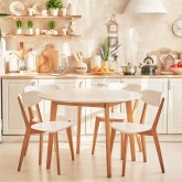 ENSEMBLE DE TABLE RONDE ZIRA DE 106 CM ET 4 CHAISES TIGA - Ensembles de tables et chaises 