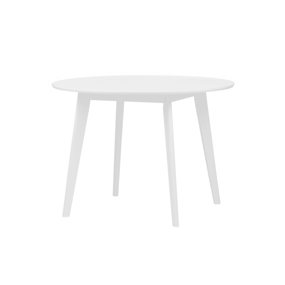 ENSEMBLE DE TABLE RONDE ZIRA BLANCHE DE 106 CM ET 4 CHAISES TIGA - Ensembles de tables et chaises 