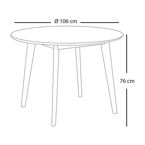 ENSEMBLE DE TABLE RONDE ZIRA BLANCHE DE 106 CM ET 4 CHAISES TIGA - Ensembles de tables et chaises 