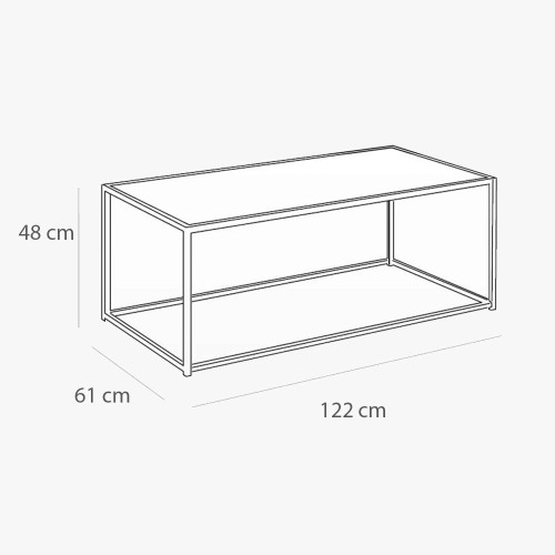 TABLE BASSE BLANCHE SEAFORD 122CM - Accueil 