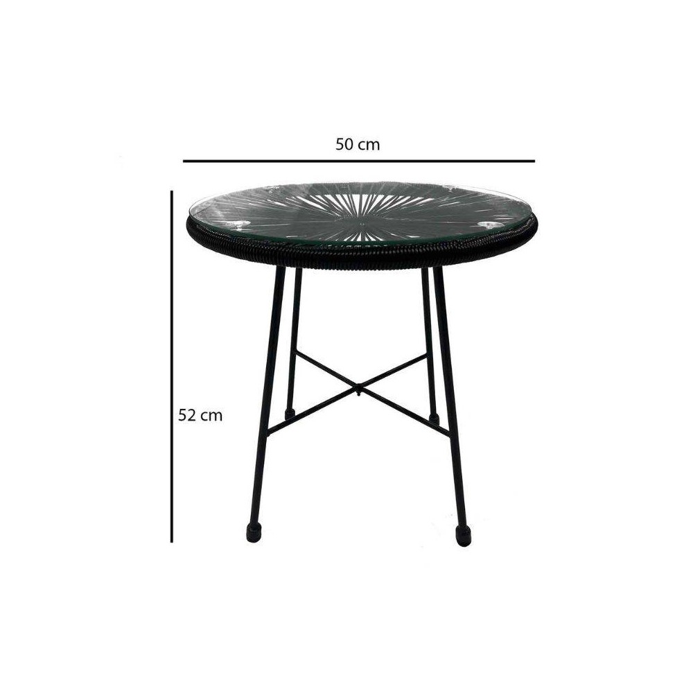 TABLE BASSE ACAPULCO BLACK Ø 50 - Tables de Extérieur 