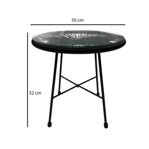 TABLE BASSE ACAPULCO BLACK Ø 50 - Tables de Extérieur 