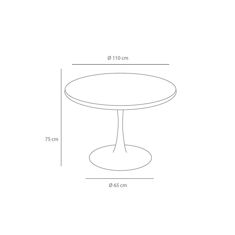 TABLE ODEON NATURE WHITE 110 Ø - Tables rondes 