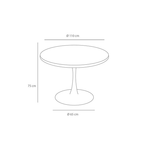 TABLE ODEON NATURE WHITE 110 Ø - Tables rondes 