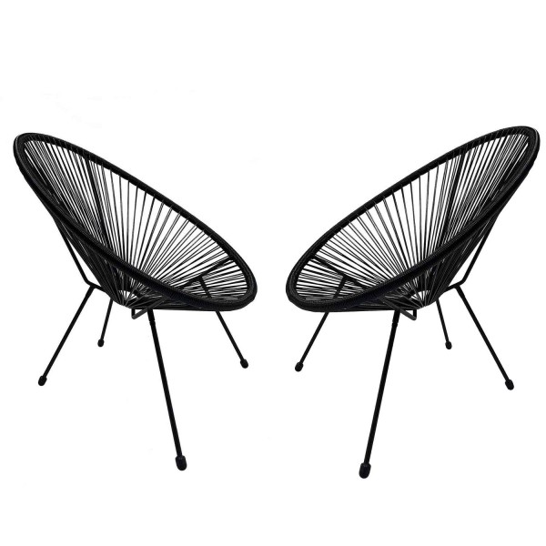 PACK 2 CHAISES ACAPULCO NOIRES - Packs de Chaises 