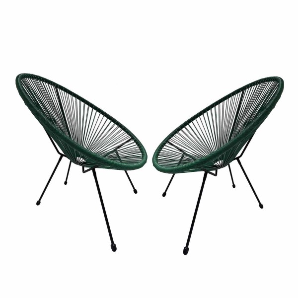 PACK 2 CHAISES ACAPULCO VERT FONCÉ - Packs de Chaises 