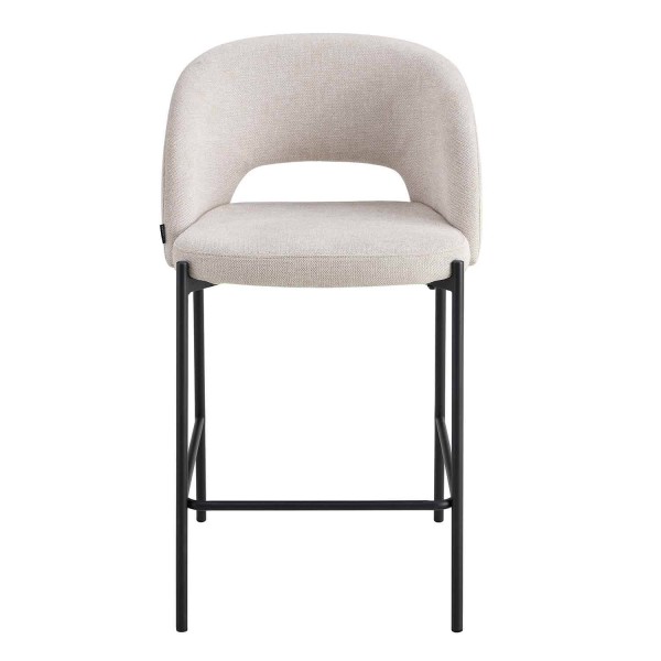 Tabouret Harmony coloris sable, design moderne avec assise rembourrée 2