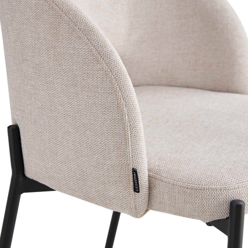 Tabouret rembourré couleur sable | Vente de Meubles Online