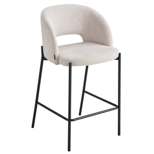 Tabouret Harmony coloris sable, design moderne avec assise rembourrée
