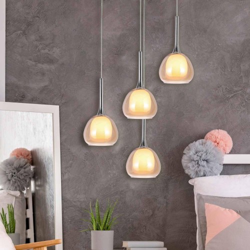 LAMPE SUSPENDUE 1 LUMIÈRE AMBRE HUBA - Suspension 