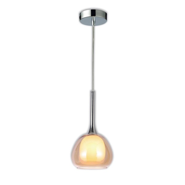 LAMPE SUSPENDUE 1 LUMIÈRE AMBRE HUBA - Suspension 