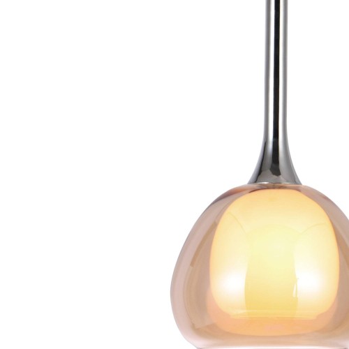 LAMPE SUSPENDUE 4 LUMIÈRES AMBRE HUBA - Suspension 
