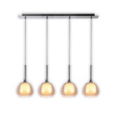 LAMPE SUSPENDUE 4 LUMIÈRES AMBRE HUBA - Suspension 