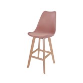 TABOURET MOYEN NEW TOWER WOOD NUDE - Tabourets de bar 