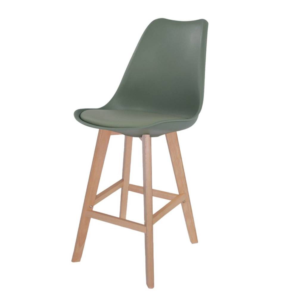 Tabouret haut New Tower Wood vert kale | Vente de Meubles Online