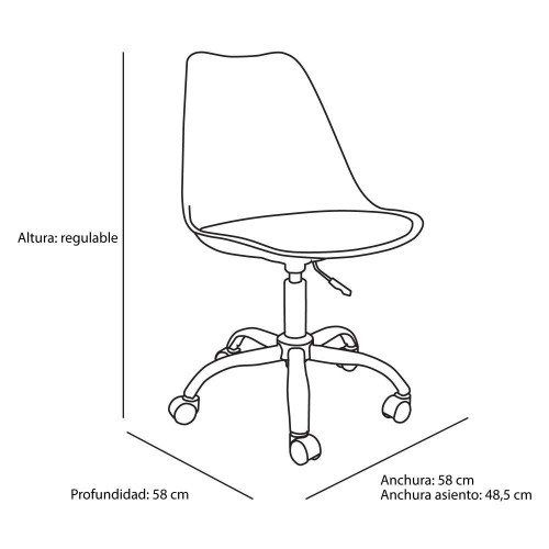 Chaise de bureau New Tower vert à roulettes | Vente de Meubles Online