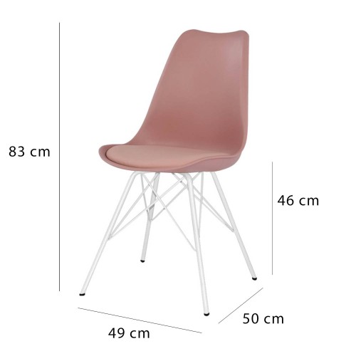 Chaise Tower Wood Metal couleur nude | Vente de Meubles Online