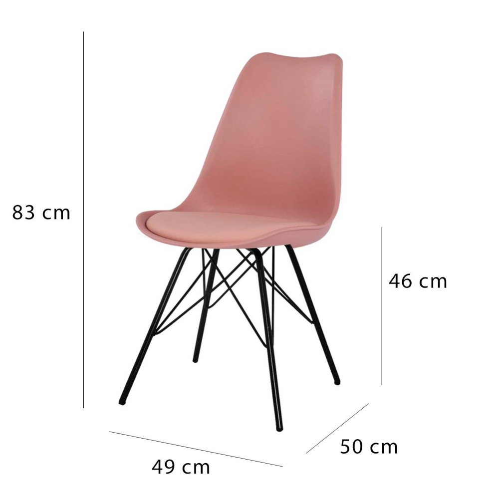 Chaise Tower Wood Metal couleur nude | Vente de Meubles Online